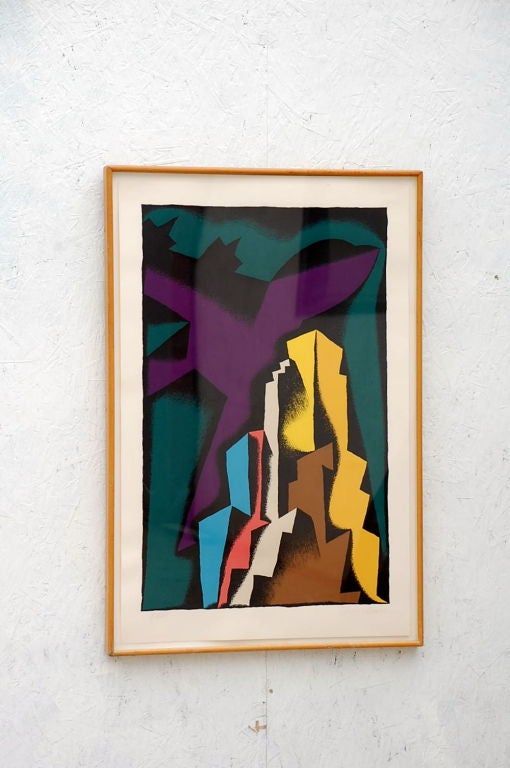 Colorful Geometric Print, Framed For Sale At 1stdibs Pertaining To 2018 Colorful Framed Art Prints (View 10 of 20)