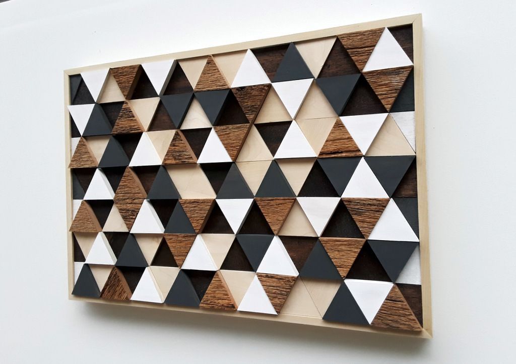 Custom Triangle Art, Geometric Wall Art, Wood Art, Wood Pertaining To Newest Minimalist Wood Wall Art (View 7 of 20)