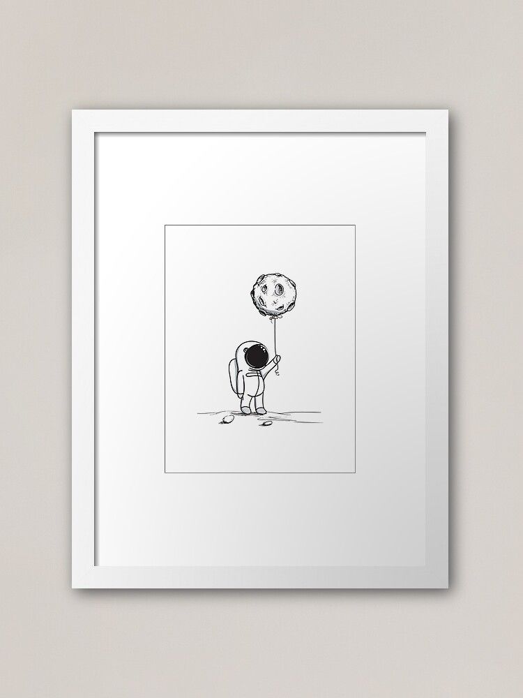 "cute Astronaut Holding Moon Balloon With Craters Hd High Inside Recent Balloons Framed Art Prints (View 6 of 20)