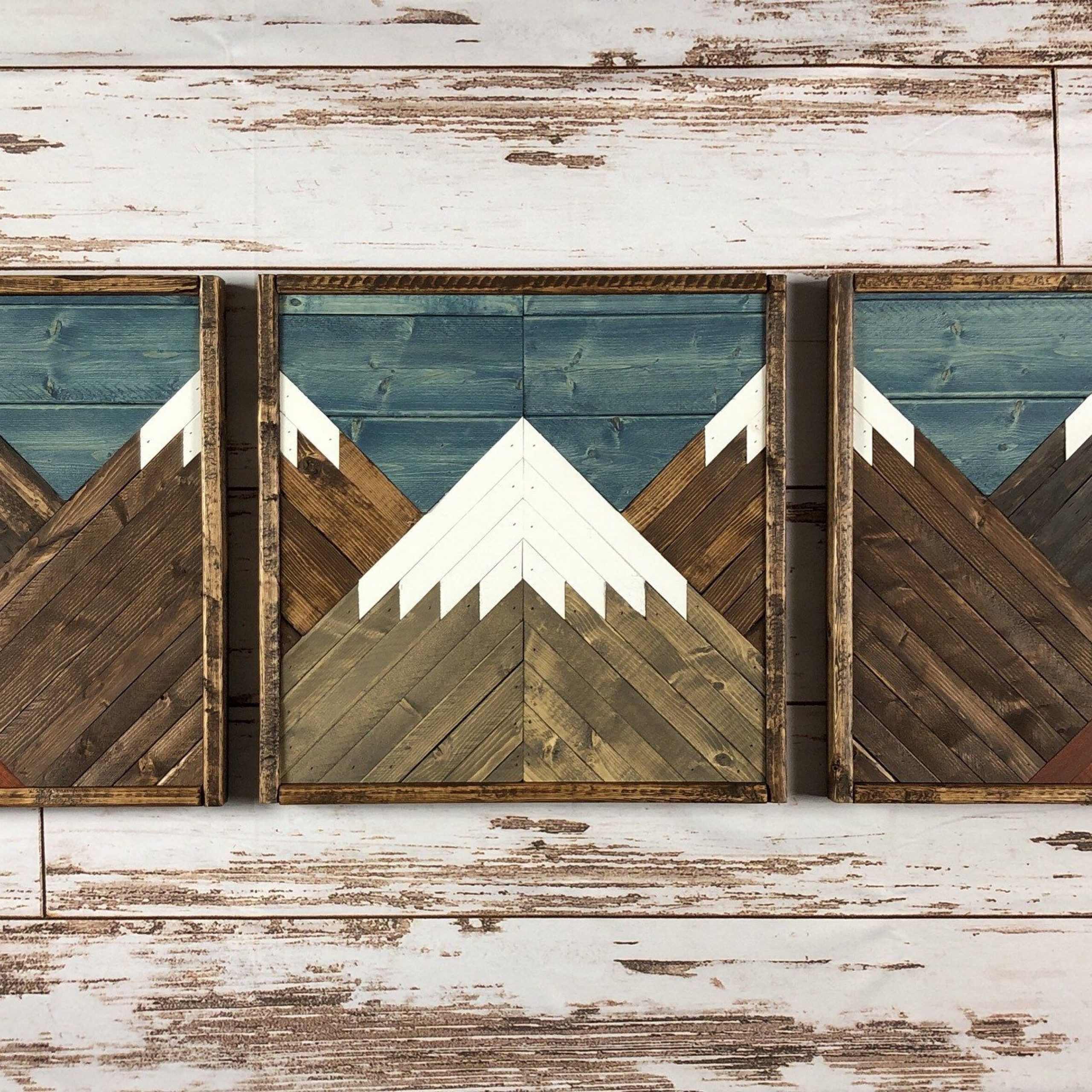 Dark Stained Mountain Tops Set Of  (View 14 of 20)