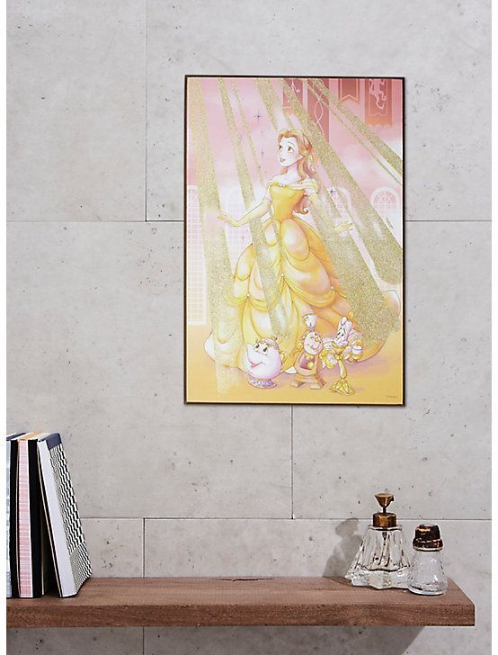 Disney Beauty And The Beast Belle Glitter Print Poster Pertaining To Current Pop Art Wood Wall Art (View 12 of 20)