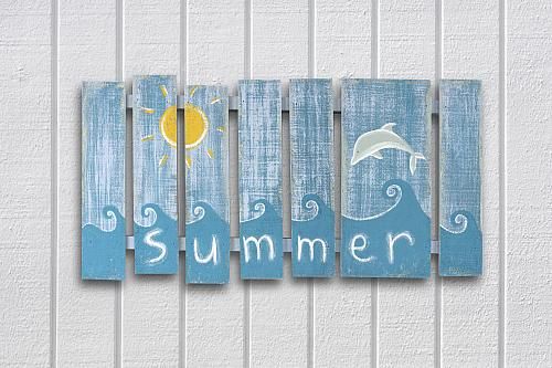 Dolphin Chalky Finish Wall Decor – Projectdecoart For Best And Newest Summer Wall Art (View 10 of 20)
