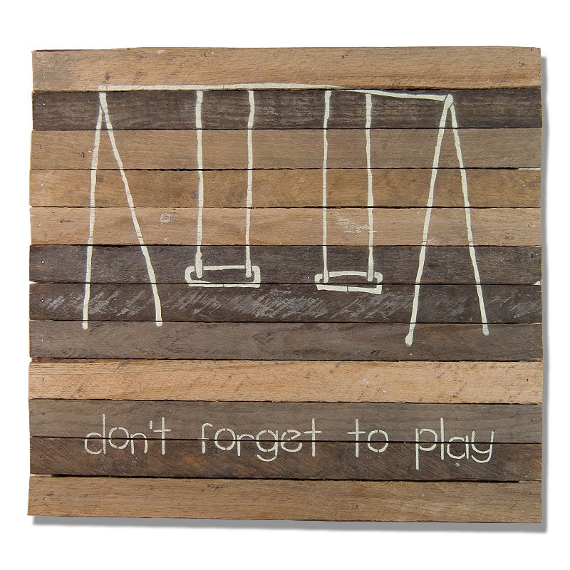 Don't Forget To Play 18" X 18" Wall Art – Original Wood Intended For Newest Nature Wood Wall Art (View 15 of 20)