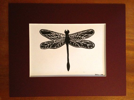 Dragonfly Print In Matte Frame Black With Burgundy In Current Dragon Tree Framed Art Prints (View 9 of 20)