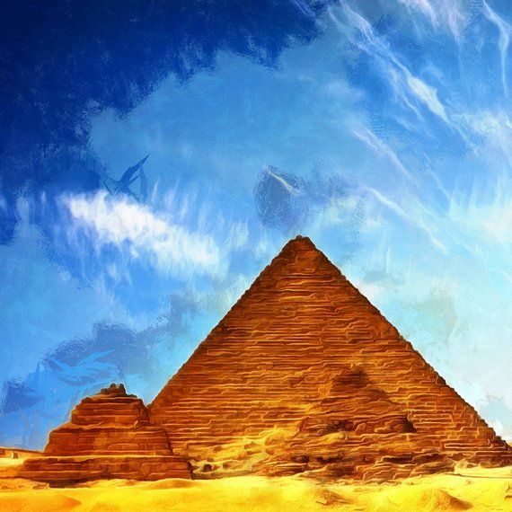 Egypt Pyramids Canvas, Large Art Painting, Egypt Poster Throughout 2018 Pyrimids Wall Art (View 5 of 20)