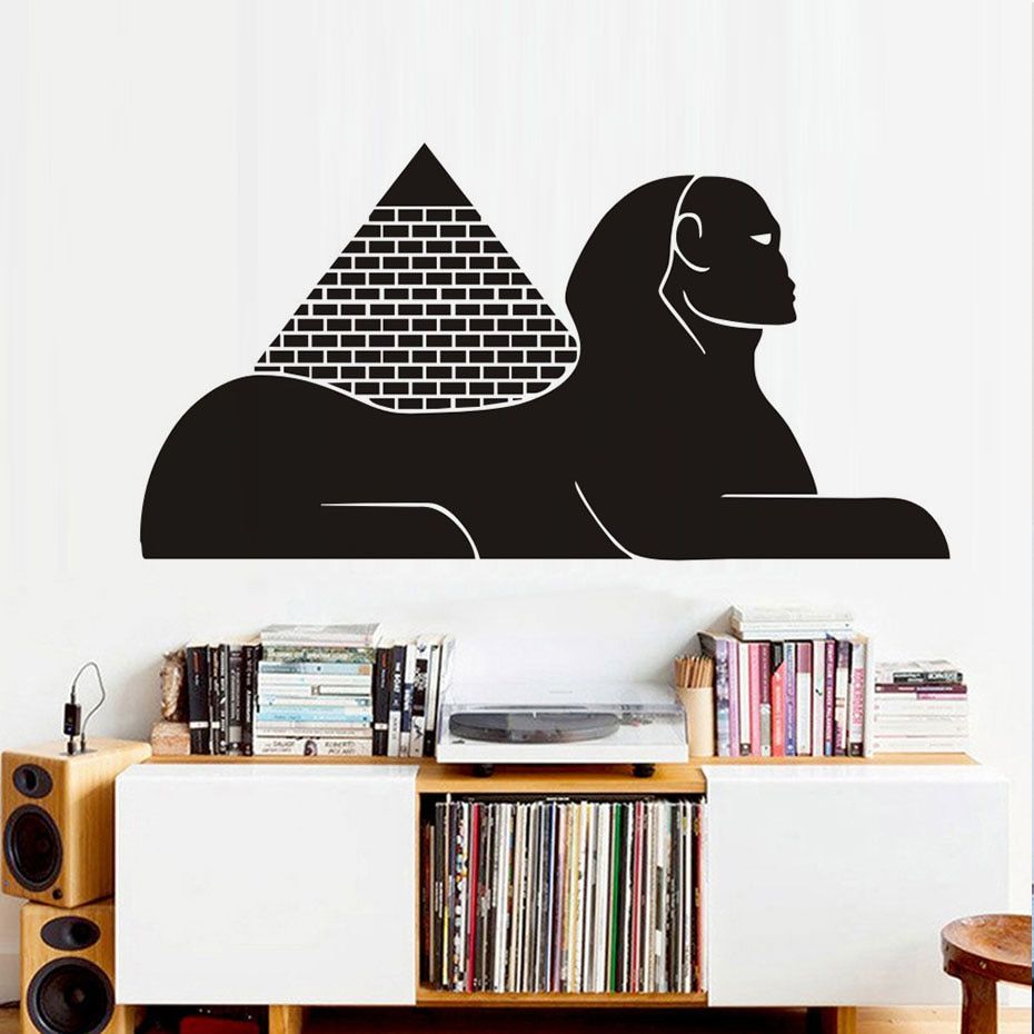 Egyptian Pyramid Sphinx Wall Sticker New Design Vinyl Self Pertaining To Current Spinx Wall Art (View 16 of 20)