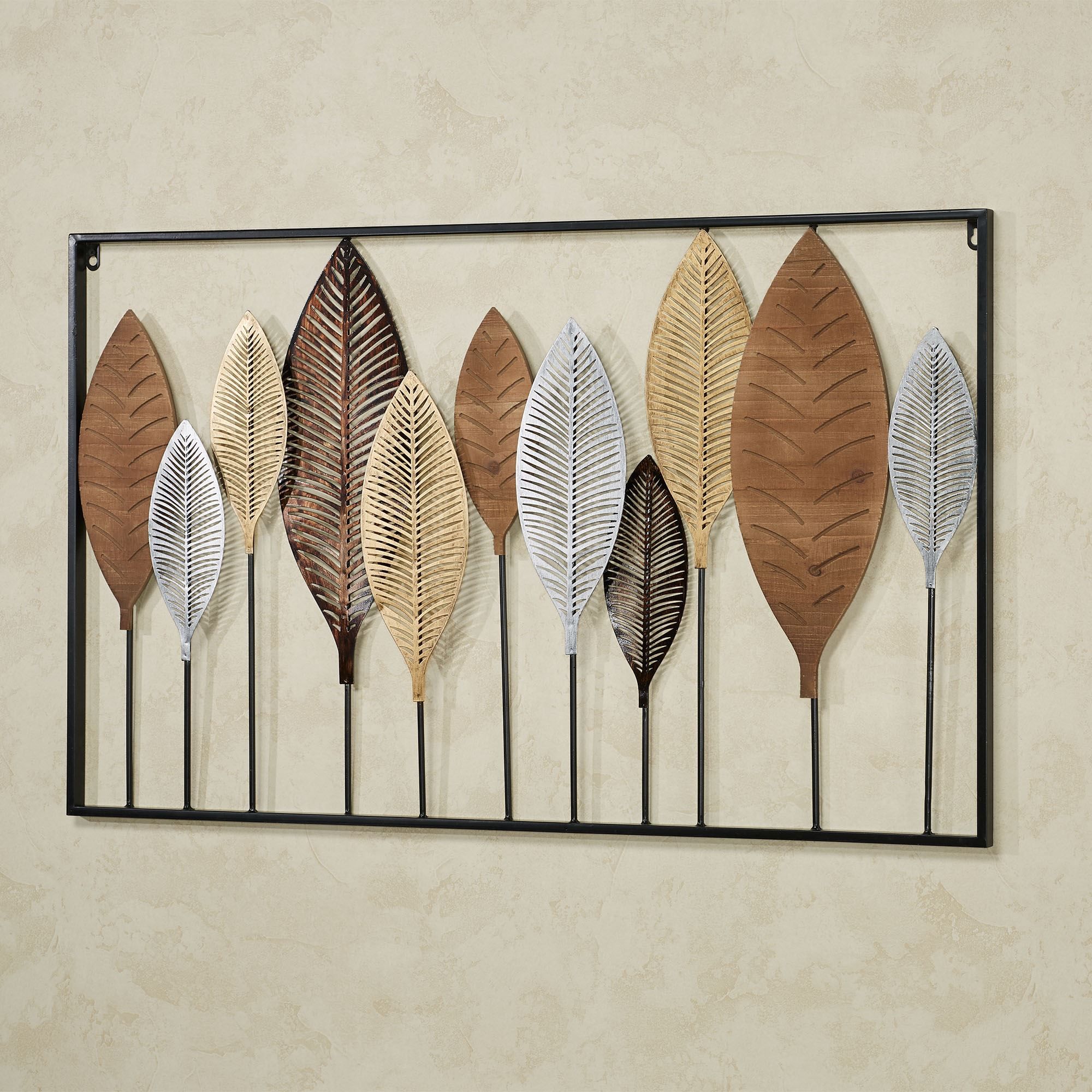 Fall Into Line Leaves Wood And Metal Wall Art With Newest Line Art Wall Art (View 11 of 20)