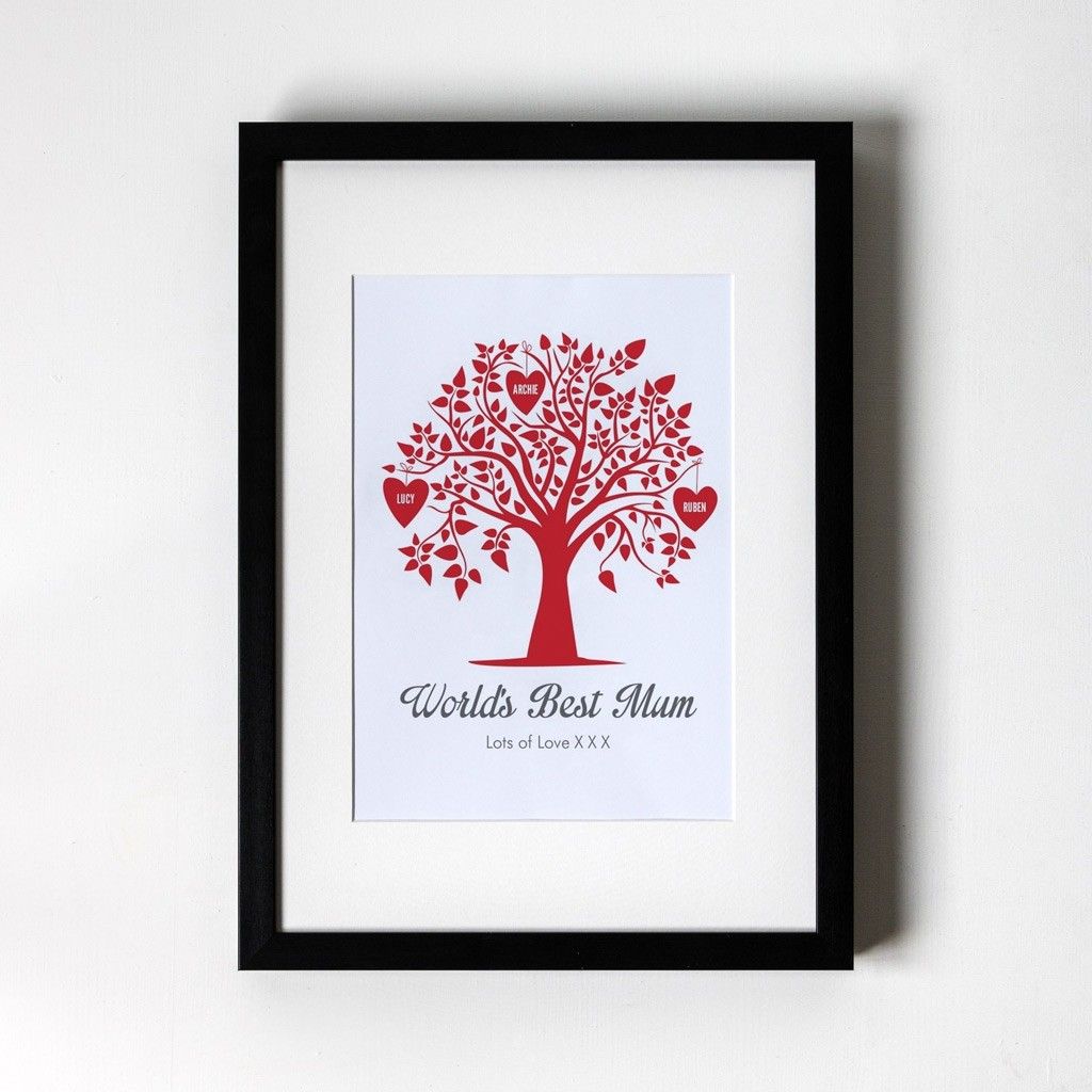 Family Tree – Personalised Framed Art Print – Able Labels For 2018 Dragon Tree Framed Art Prints (View 8 of 20)