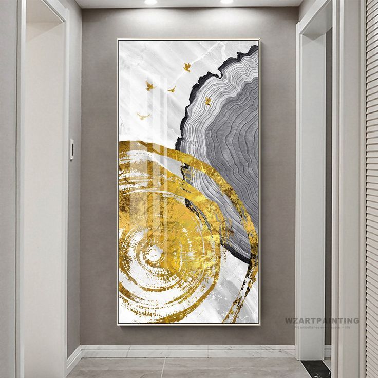 Frame Wall Art Modern Abstract Gold Birds Annual Ring In Recent Modern Framed Art Prints (Gallery 19 of 20)