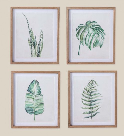 Framed Botanical Watercolor Print Set Of 4 – Vivaterra Inside Most Recent Natural Framed Art Prints (View 20 of 20)