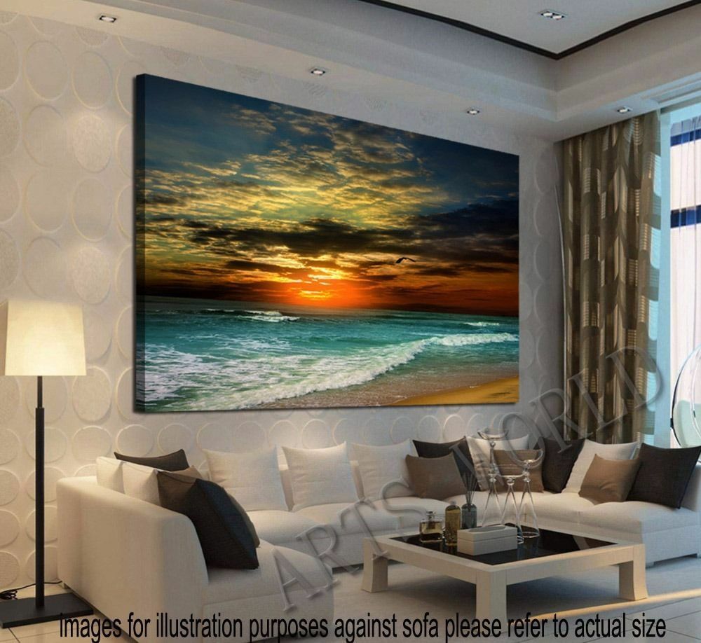 Framed Home Decor Canvas Print Modern Wall Art Seascape Regarding Best And Newest Sunshine Framed Art Prints (View 16 of 20)