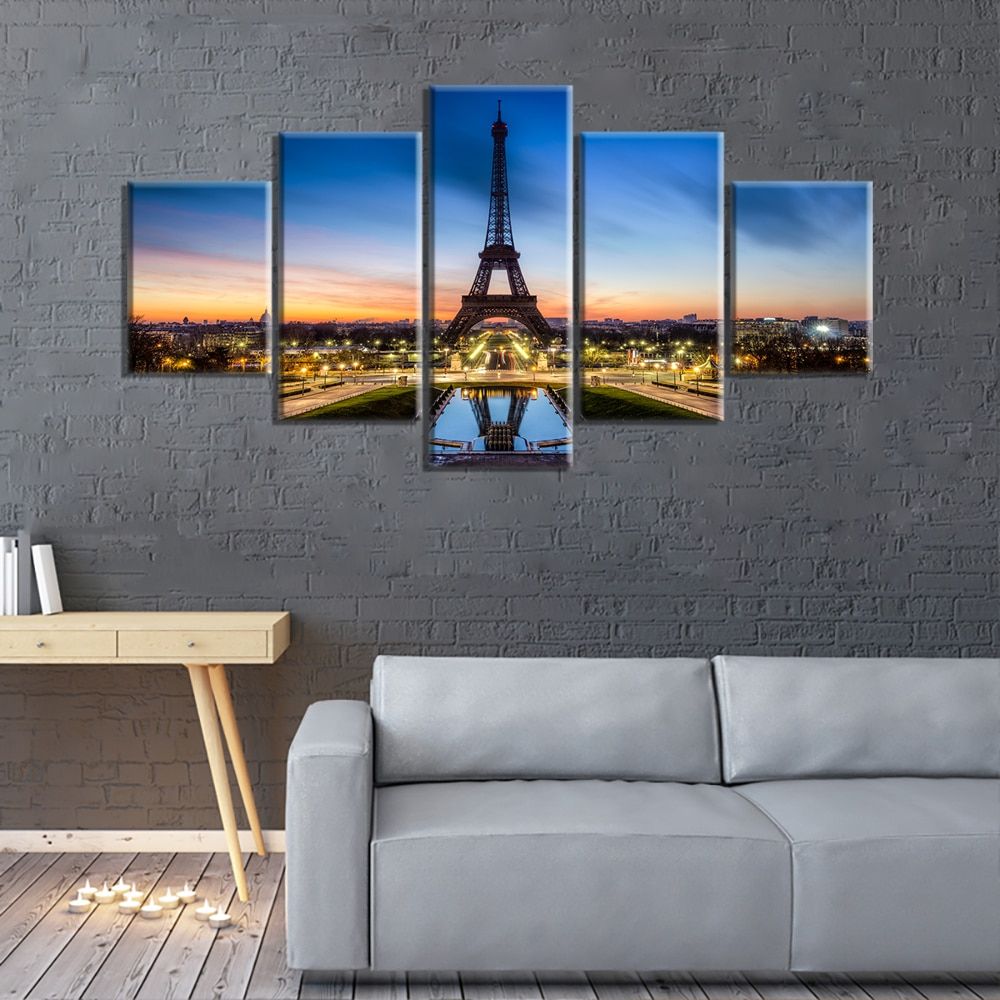 French Night View Of The Paris Tower Wall Art Modern Regarding Most Up To Date Night Wall Art (View 4 of 20)