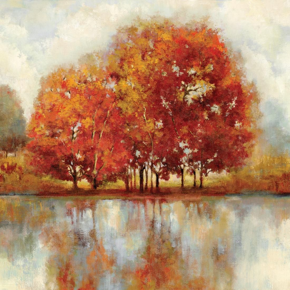 Friends Autumn Trees Fall Landscape Print Wall Art Regarding Recent Landscape Framed Art Prints (View 7 of 20)