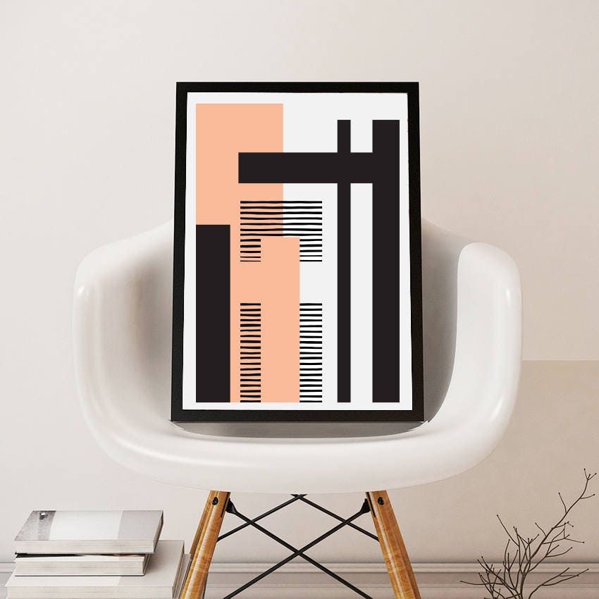 Geo Landscape Pink // Poster Abstract Art, 12x18 Throughout Best And Newest Minimalism Framed Art Prints (View 14 of 20)
