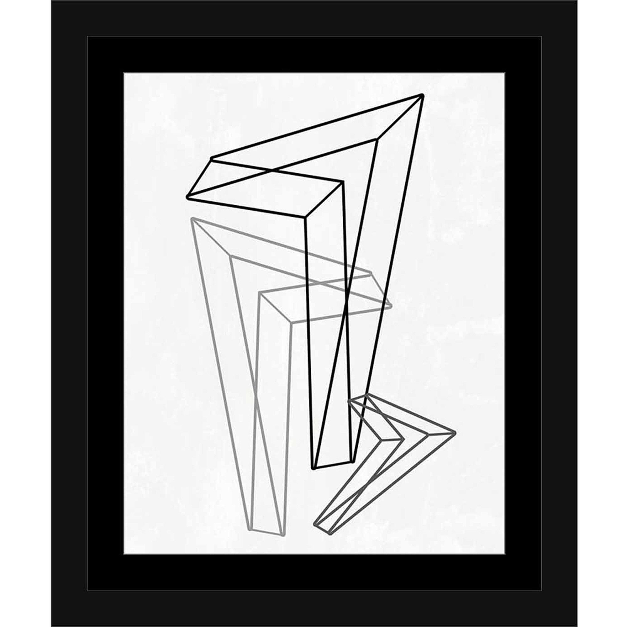 Geometric Triangle Line Drawing Modern Contemporary Trendy Regarding Recent Line Art Wall Art (View 20 of 20)