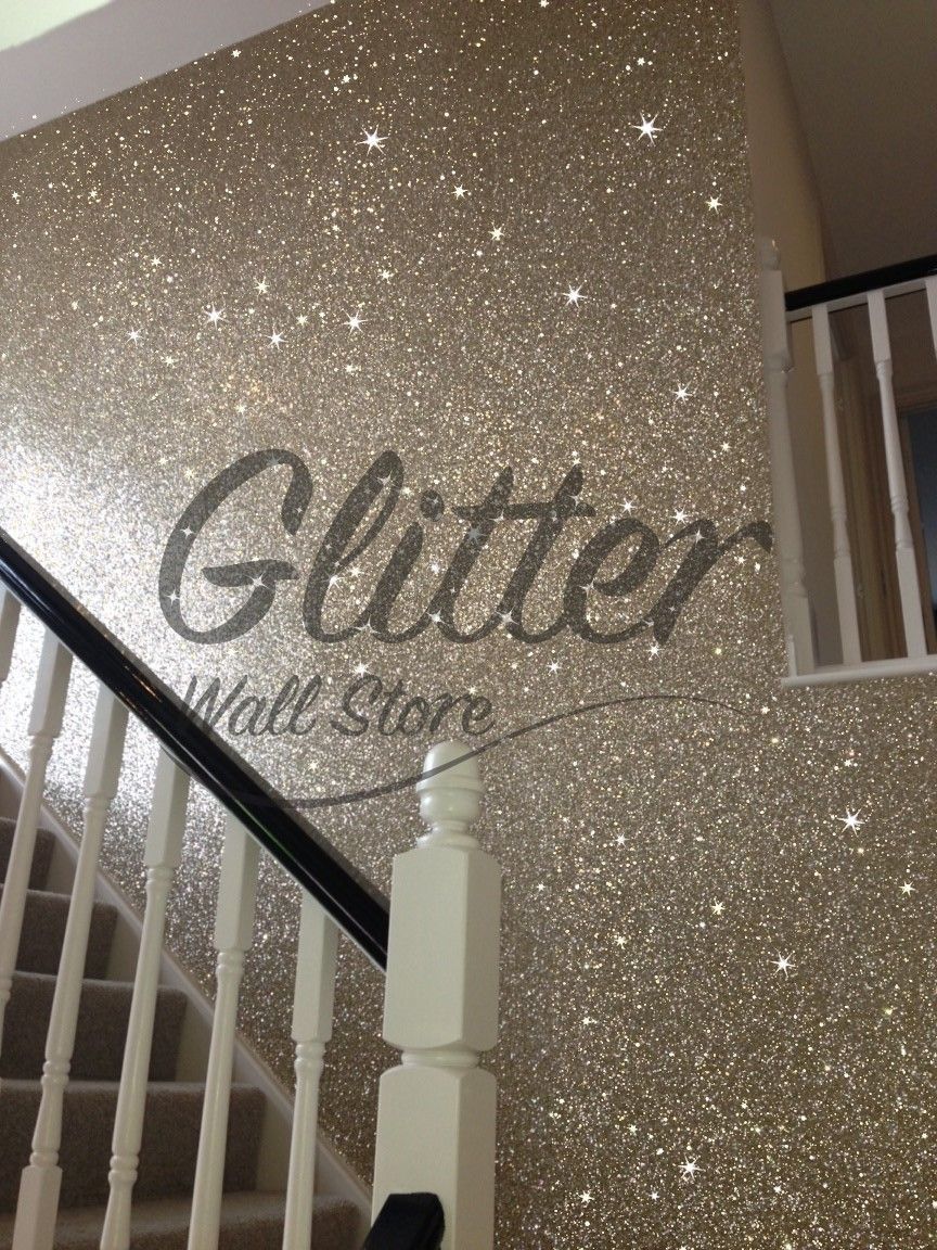 Gold Glitter Wallpaper Hallway | Glitter Wallpaper Bedroom With Newest Glitter Wall Art (View 5 of 20)