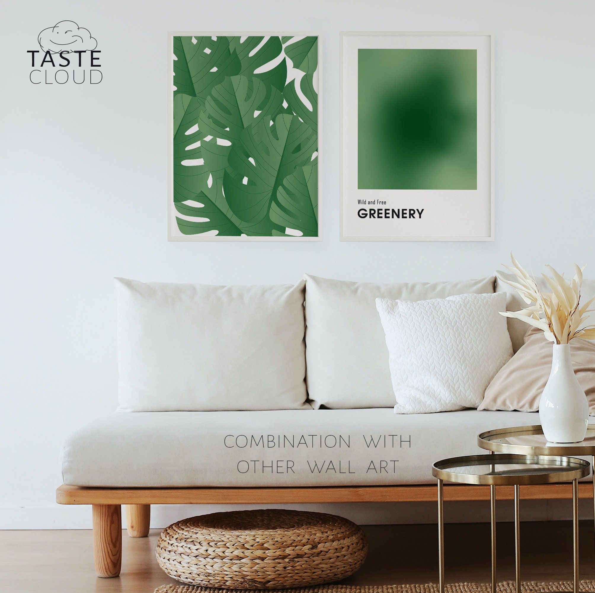 Greenery Gradient Poster Print Wall Art Wild And Free With Regard To Current Gradient Wall Art (View 9 of 20)
