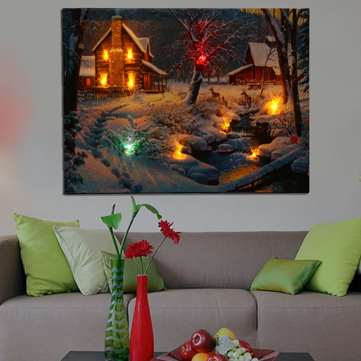 Grtsunsea Luminous Led Lighted Light Up Canvas Christmas Pertaining To Most Popular Night Wall Art (View 1 of 20)
