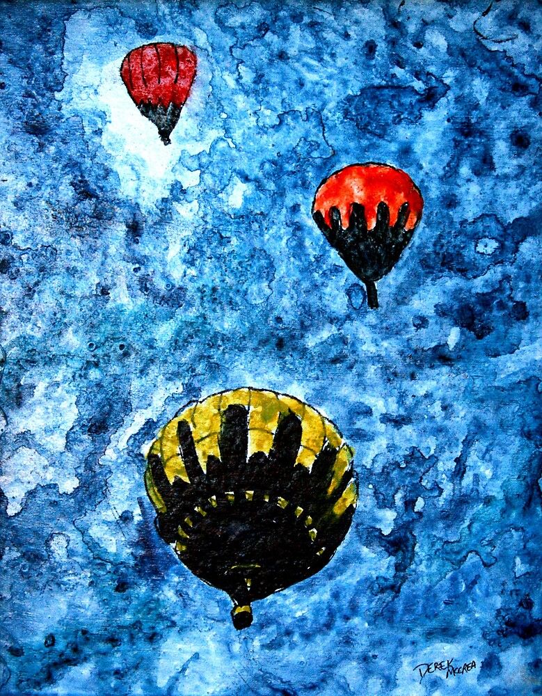 "hot Air Balloon Watercolour Painting Modern Art Print" Within 2018 Balloons Framed Art Prints (View 15 of 20)