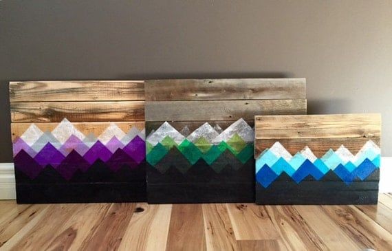 Items Similar To Reclaimed Wood Wall Art – Mountain Inside 2017 Landscape Wood Wall Art (View 18 of 20)
