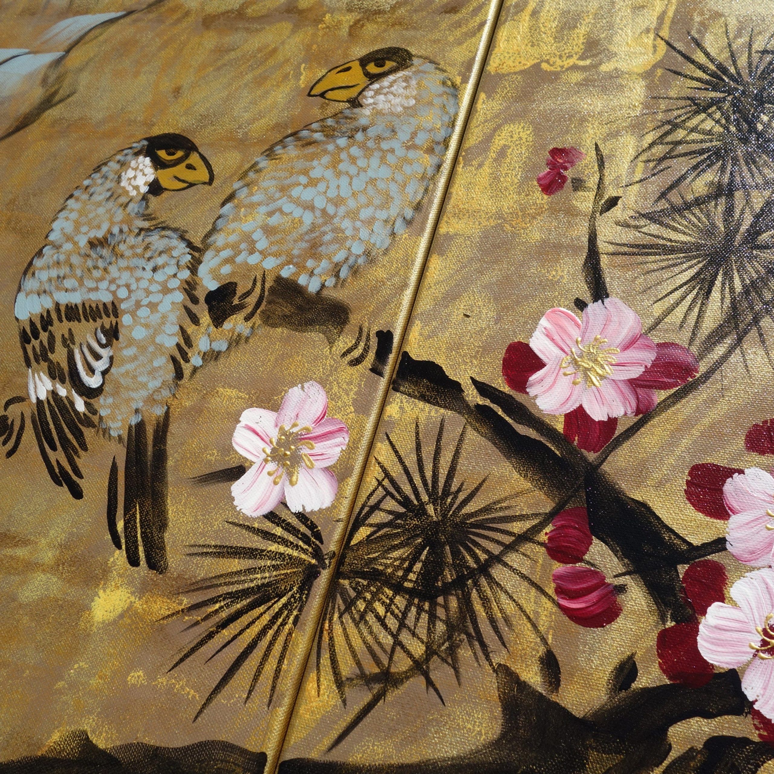 Japan Art Cherry Blossom And Love Birds Japanese Style Within Newest Tokyo Wall Art (View 1 of 20)