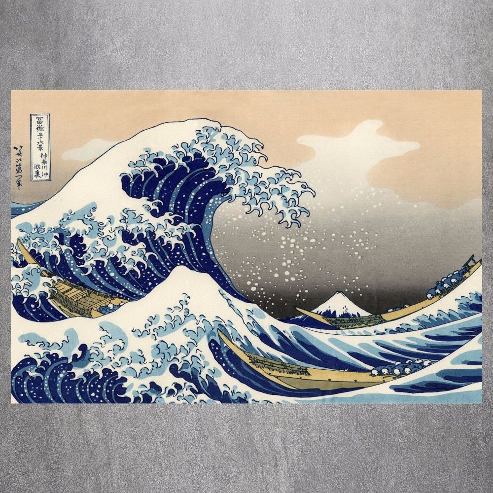 Japanese Wave Painting Canvas Art Print Quote Poster Wall For Latest Wave Wall Art (Gallery 20 of 20)