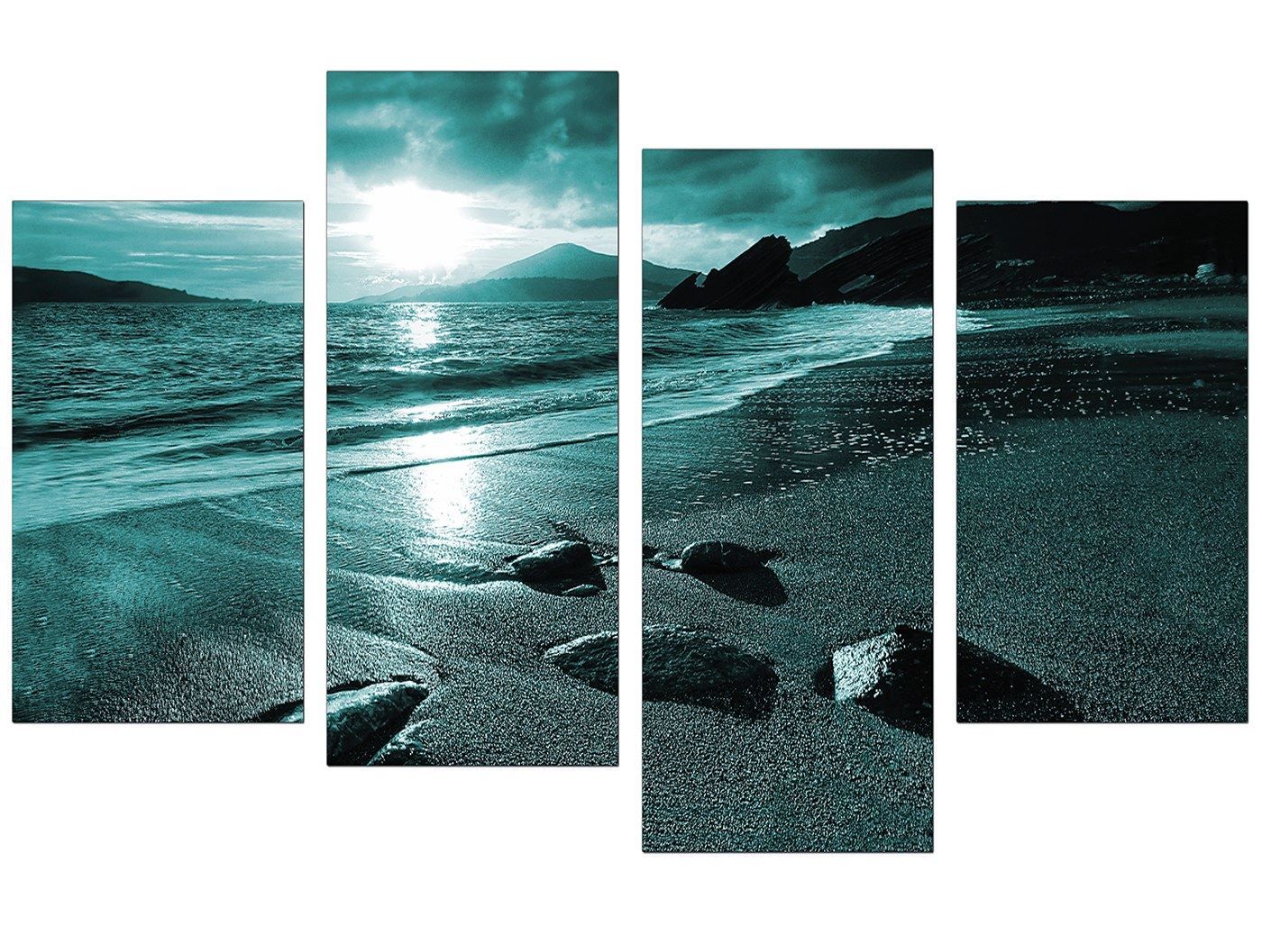 Large Teal Landscape Canvas Wall Art Pictures Xl 130cm Intended For Most Recent Landscape Wall Art (Gallery 20 of 20)