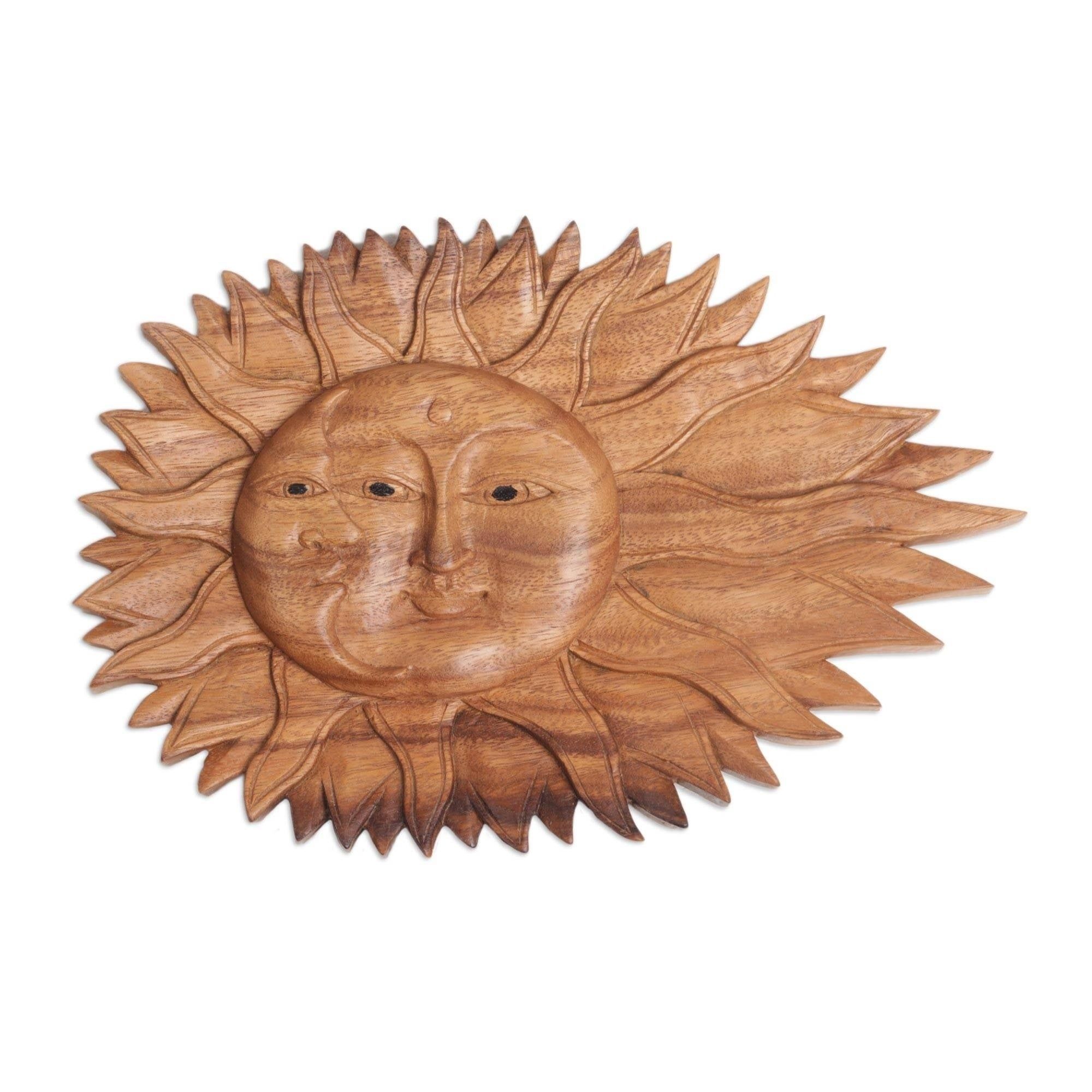 Lunar Solar Wood Relief Panel, Brown, Novica | Sun Wall Throughout Most Recently Released Sun Wood Wall Art (View 14 of 20)