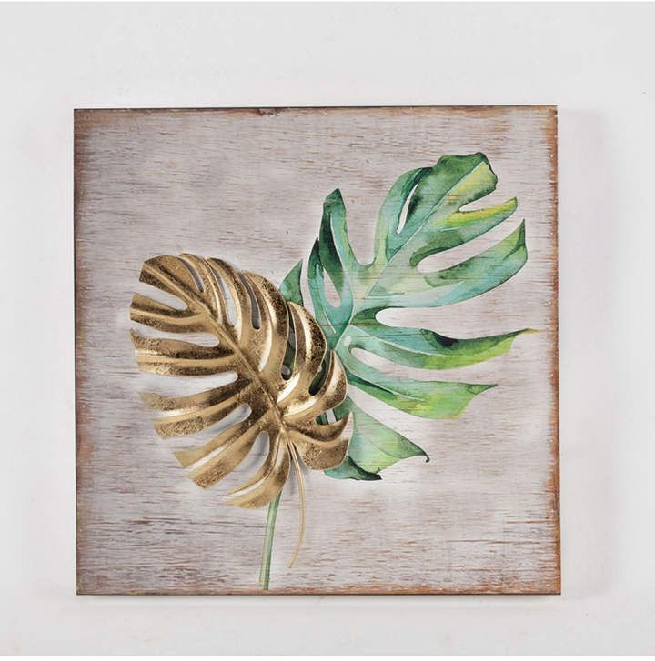 Luxen Home 2 Piece Wood And Metal Tropical Leaf Wall Pertaining To 2018 Tropical Wood Wall Art (View 17 of 20)