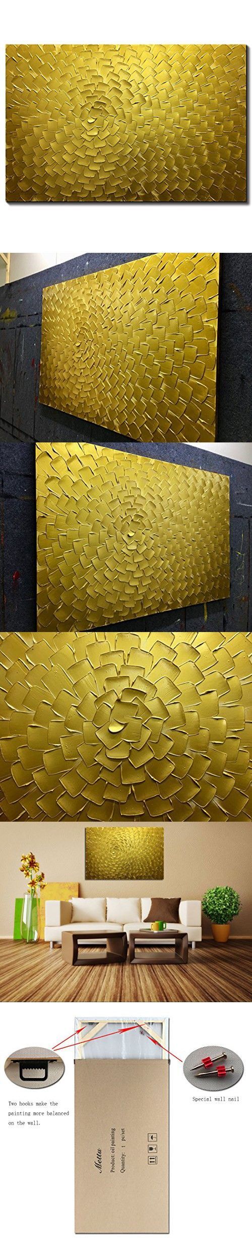 Metuu Oil Paintings, Golden Flower Color Gradients With Regard To Most Popular Gradient Wall Art (View 10 of 20)