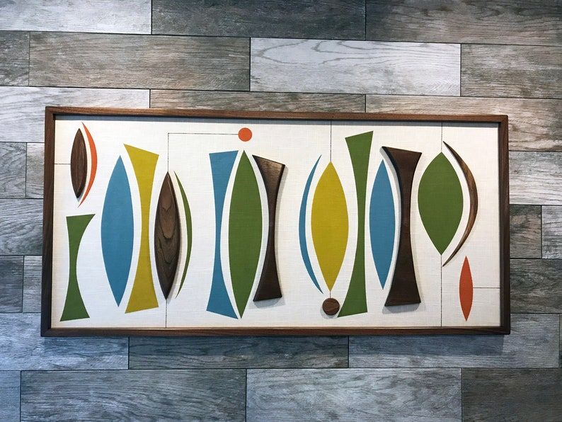 Mid Century Modern Wood Wall Art Witco Inspired Madmen | Etsy Inside Most Up To Date Mid Century Wood Wall Art (View 6 of 20)