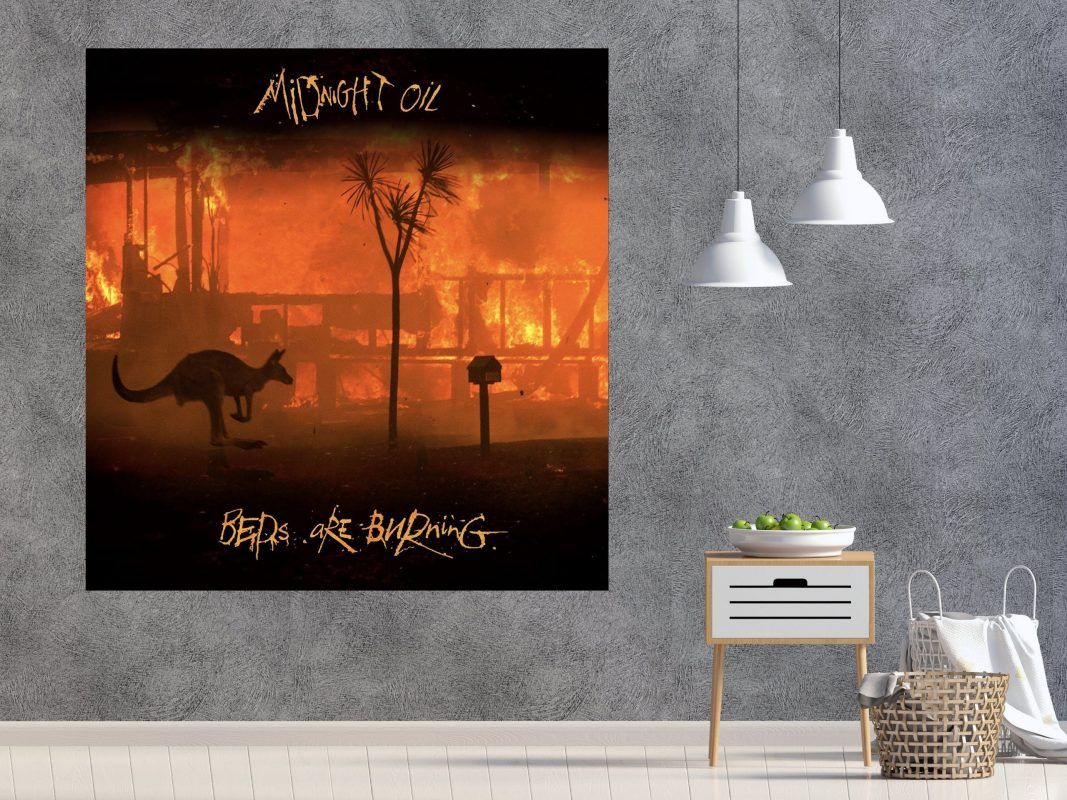 Midnight Oil Beds Are Burning Album Cover Music Art Print With Regard To Recent Midnight Wall Art (View 7 of 20)