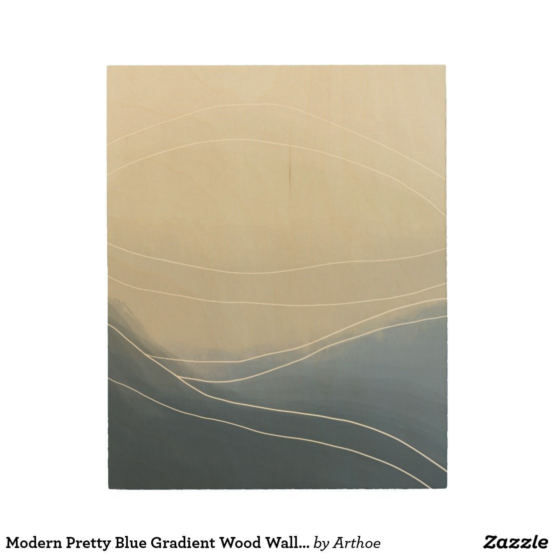 Modern Pretty Blue Gradient Wood Wall Art | Zazzle With Most Up To Date Gradient Wall Art (View 13 of 20)