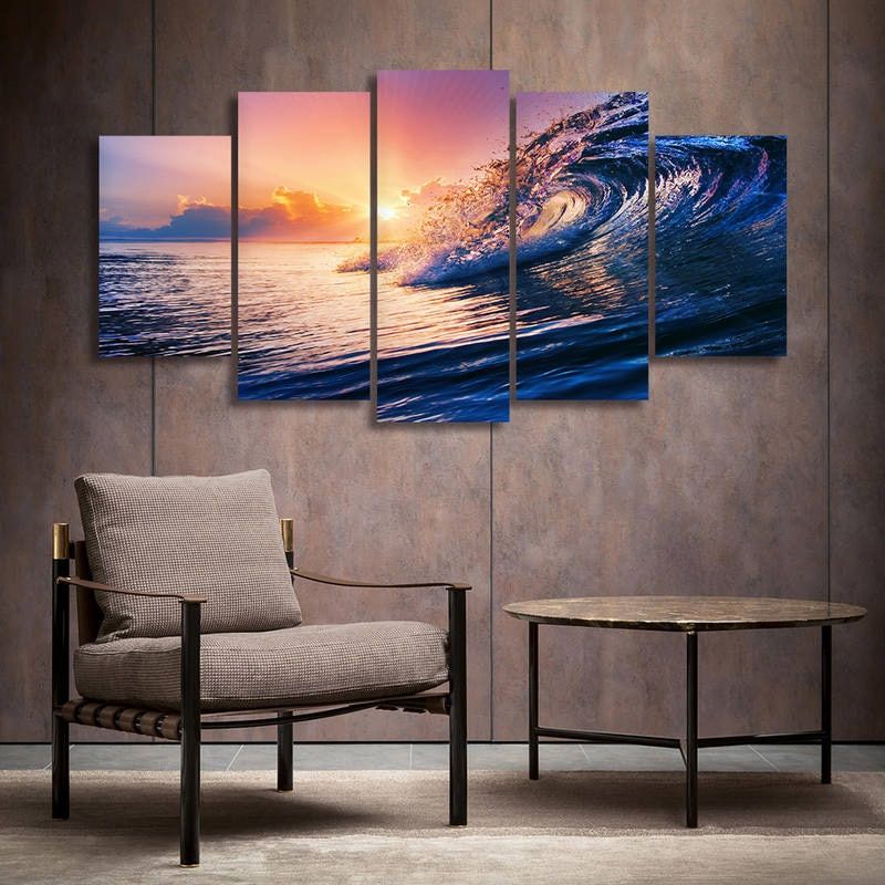 Modern Seascape Canvas Prints Beautiful Ocean Sea Wave In Current Wave Wall Art (View 17 of 20)