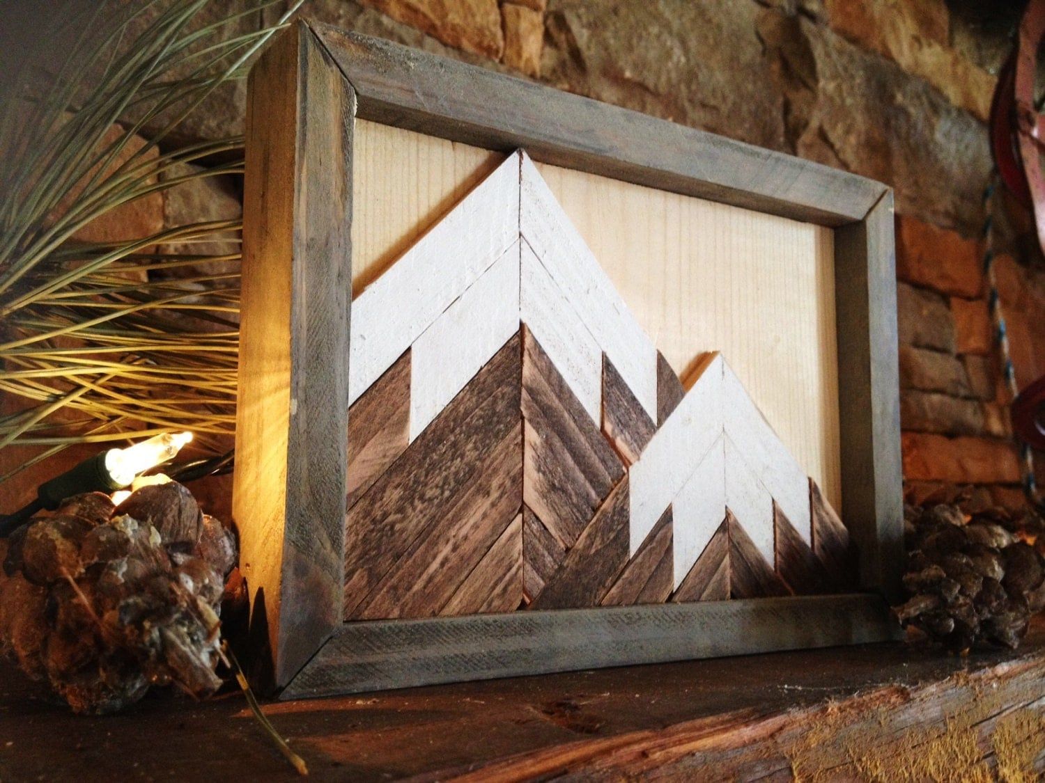 Mountain Wood Art Wall Decor Mountain Art Mini Art Small With Best And Newest Mountains Wood Wall Art (View 18 of 20)
