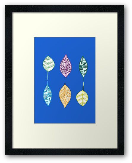 "multi Color Leaf Pattern " Framed Art Printcukri Inside Most Recent Colorful Framed Art Prints (View 8 of 20)