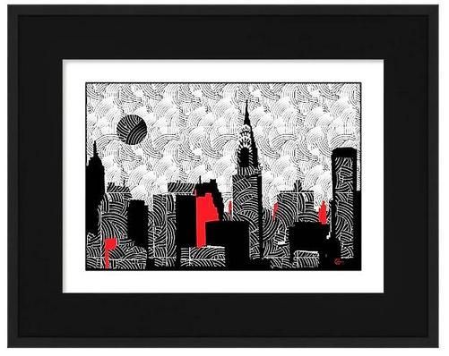 New York Skyline Deco Swing Framed Art Print And Posters Throughout Most Current New York City Framed Art Prints (View 16 of 20)