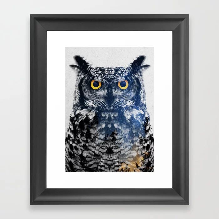 Night Owl Framed Art Printandreaslie | Society6 # With Regard To Recent The Owl Framed Art Prints (View 15 of 20)