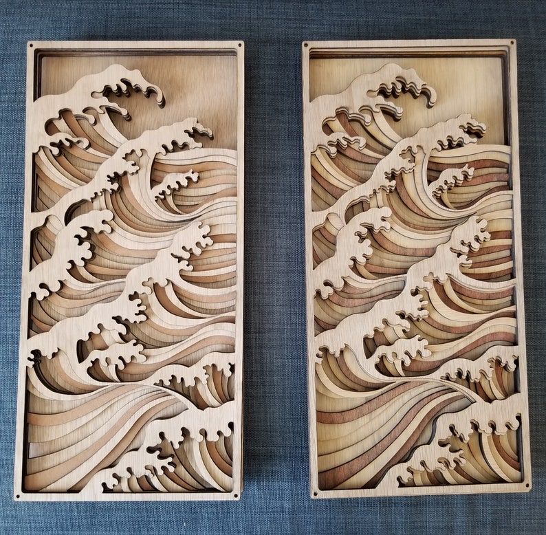 Ocean Waves Wood Multi Layered Design 3d Layered Art Wall For Most Current Nature Wood Wall Art (Gallery 20 of 20)