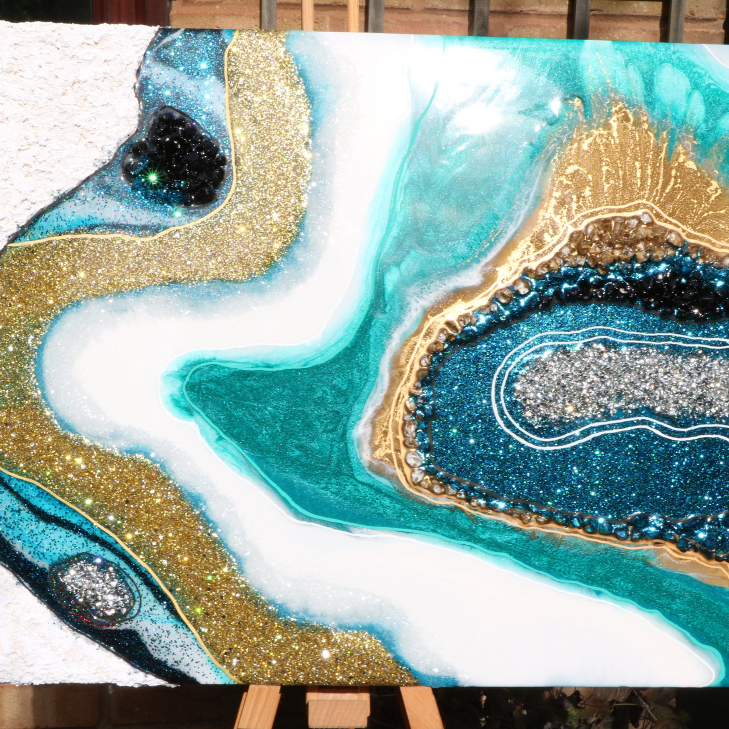 Original Liquid/resin Geode Painting "solemate" Unique Throughout Most Recent Liquid Wall Art (View 20 of 20)