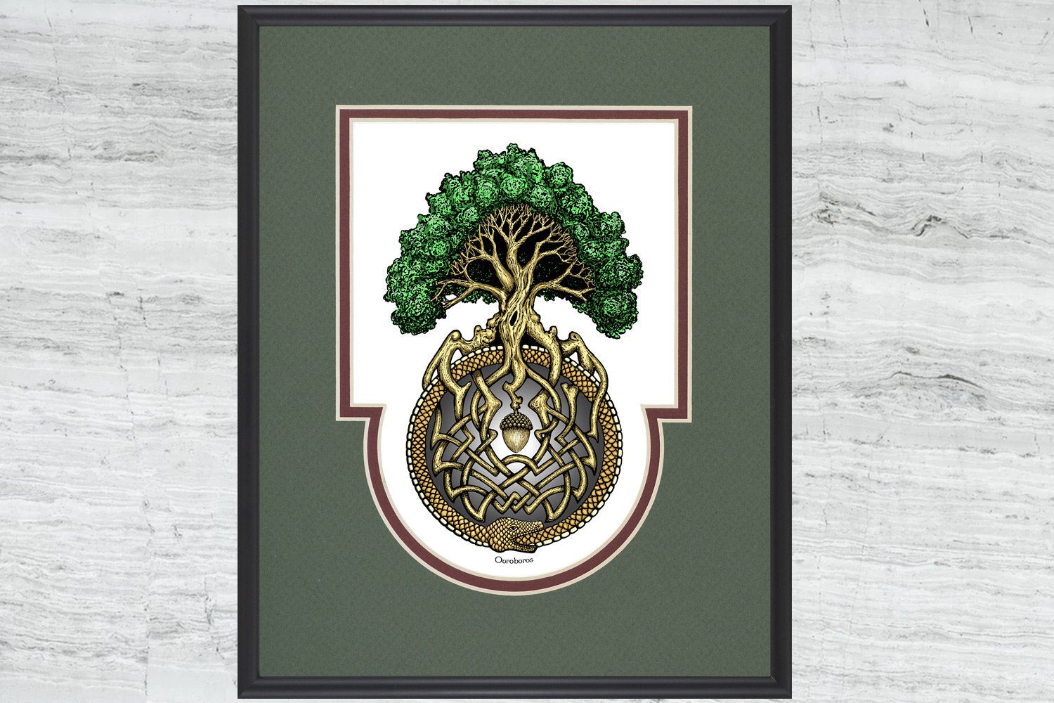 Ouroboros Tree  Framed Digital Art Print – 8 X 10 For 2017 Dragon Tree Framed Art Prints (View 1 of 20)