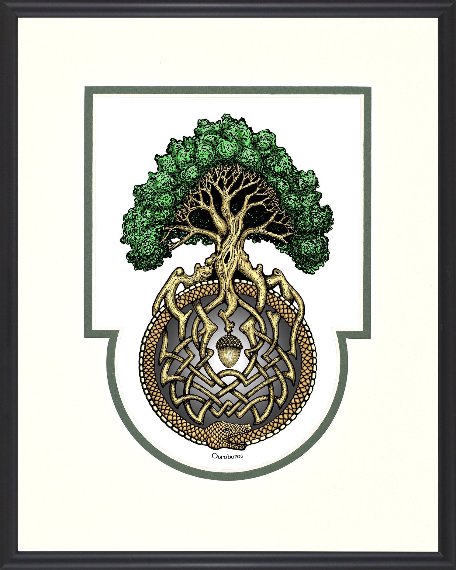 Ouroboros Tree  Framed Digital Art Print – 8 X 10 Throughout Most Recently Released Dragon Tree Framed Art Prints (View 3 of 20)