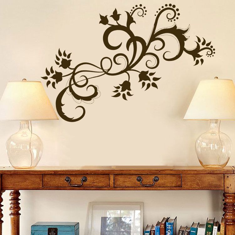 Paisley Swirls Flowers Vinyl Wall Decals In Most Recent Stripes Wall Art (View 12 of 20)