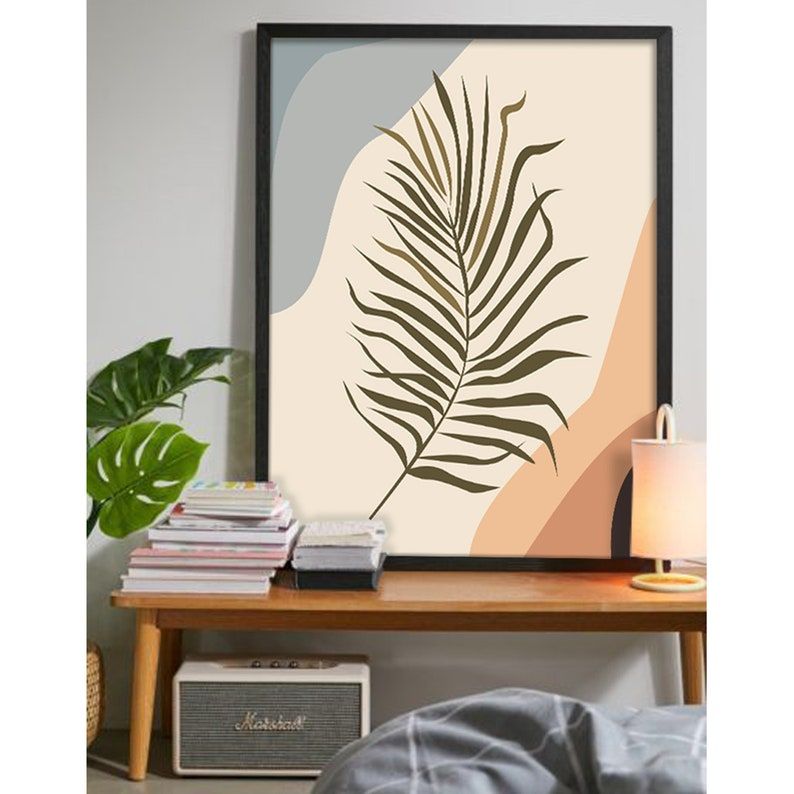 Palm Leaf Wall Art Boho Leaf Print Abstract Leaf Print | Etsy Throughout Current Palm Leaves Wall Art (View 16 of 20)