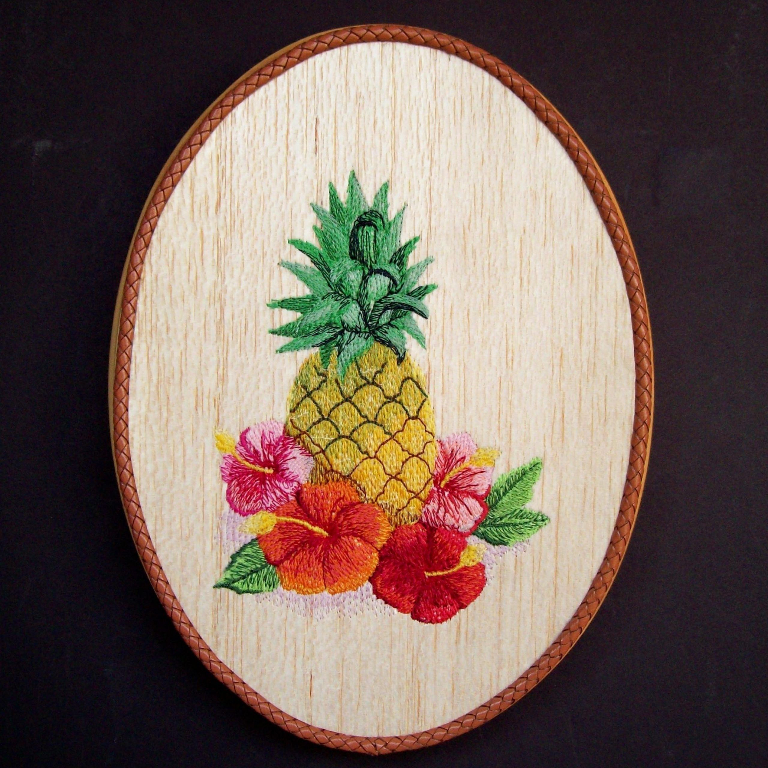 Pineapple Wall Art, Balsa Wood Embroidery Art, Rustic Regarding Current Tropical Wood Wall Art (View 18 of 20)