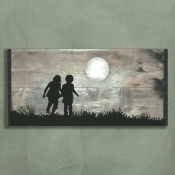 Playing In The Moonlight, Customizable Reclaimed Wood Wall For Current Luna Wood Wall Art (View 6 of 20)