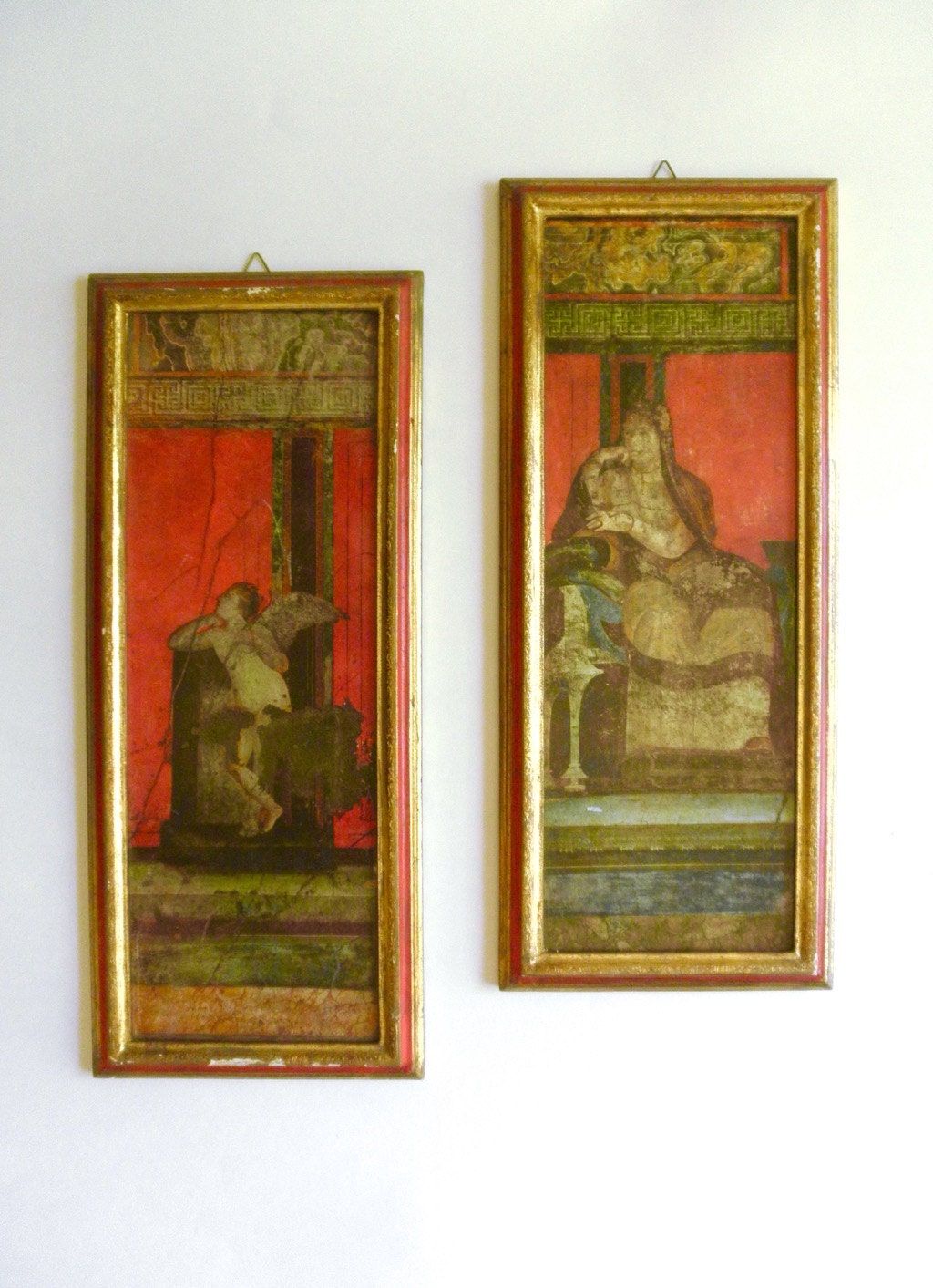 Pompeii Mural Framed Prints Art Pair Made In Italy 60s Throughout Most Popular Italy Framed Art Prints (View 3 of 20)