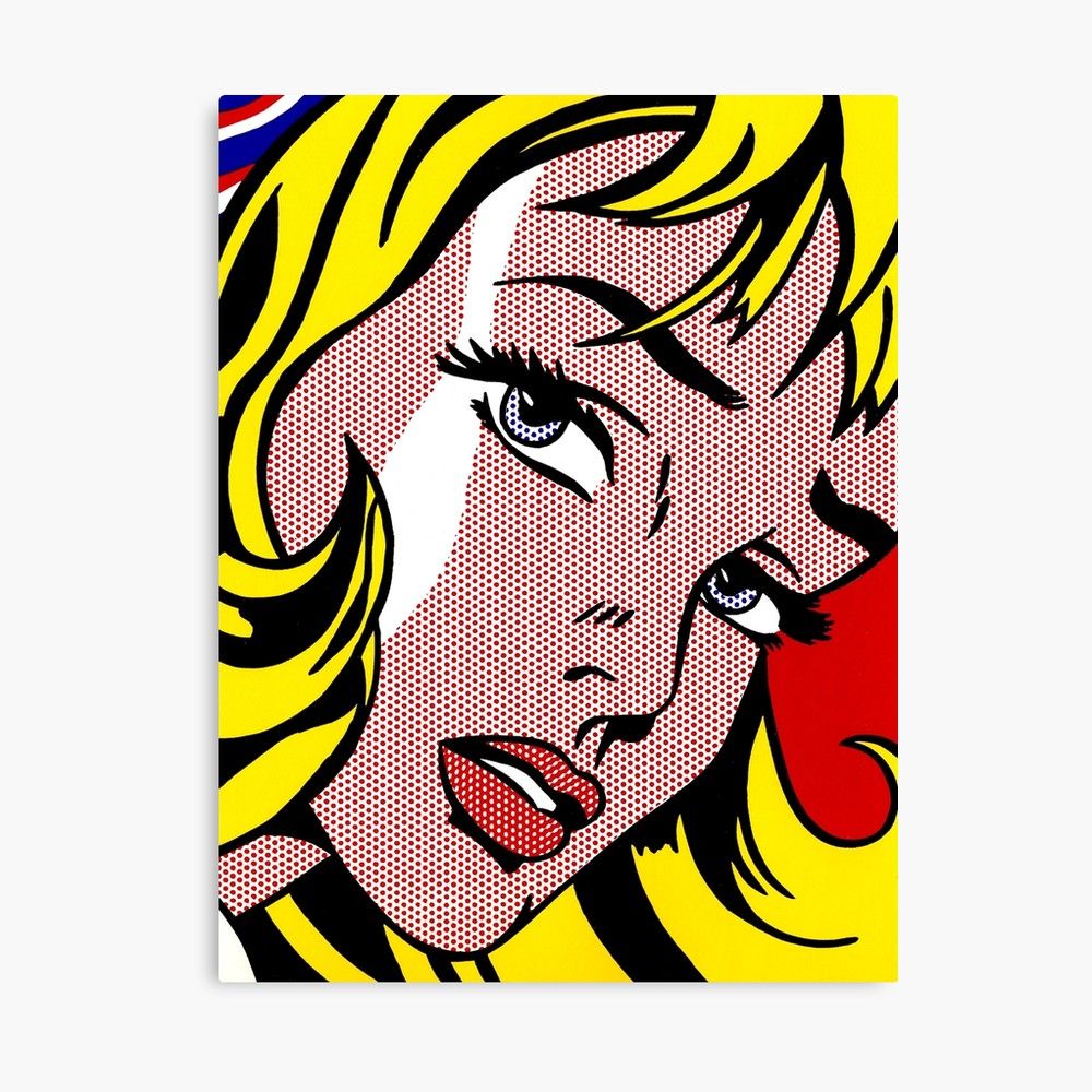Pop Art Girl Face Roy Lichtenstein – Poster – Canvas Print Pertaining To 2018 Pop Art Wood Wall Art (View 18 of 20)