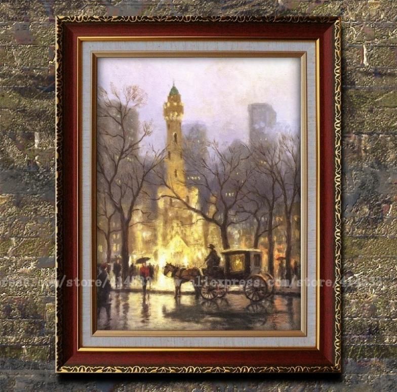 Prints Thomas Kinkade Oil Painting The Water Tower,chicago Within Recent Landscape Framed Art Prints (View 16 of 20)