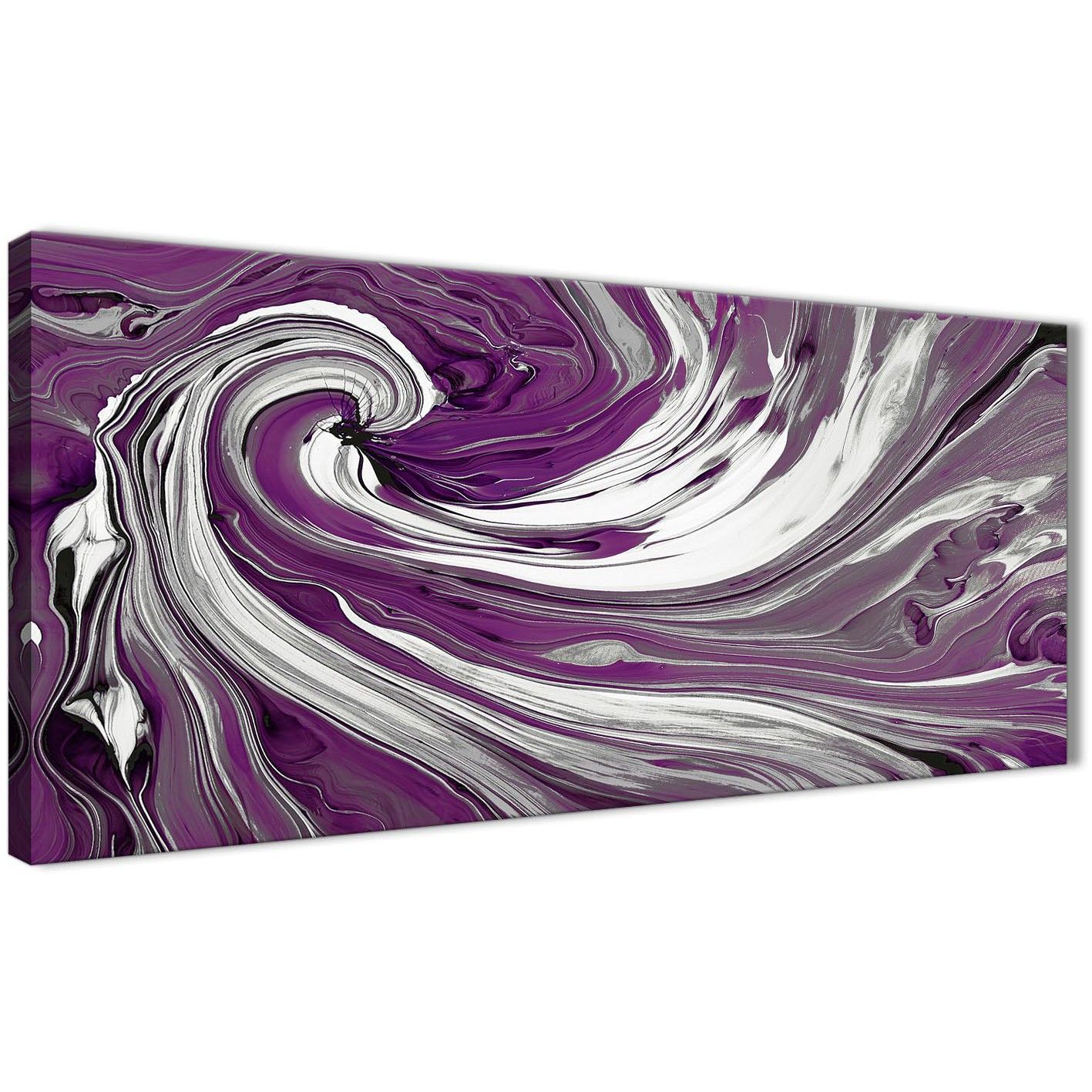 Purple White Swirls Modern Abstract Canvas Wall Art With Regard To Best And Newest Swirl Wall Art (View 6 of 20)